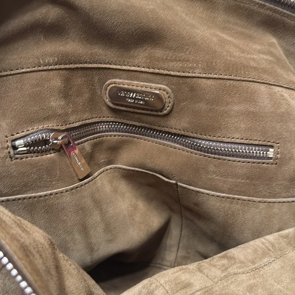 Vanessa Bruno Brown Suede Top Handle Zip-Up Purse - Picture 5 of 5